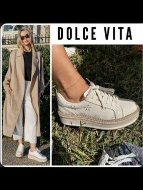 DV by Dolce Vita Bliss Beige Floral Laser-Cut Platform Sneakers 8